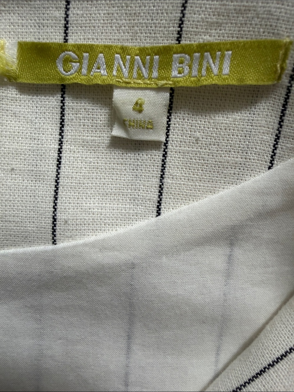 Gianni Bini Cream Striped V-Neck Midi Dress - Picture 3 of 3